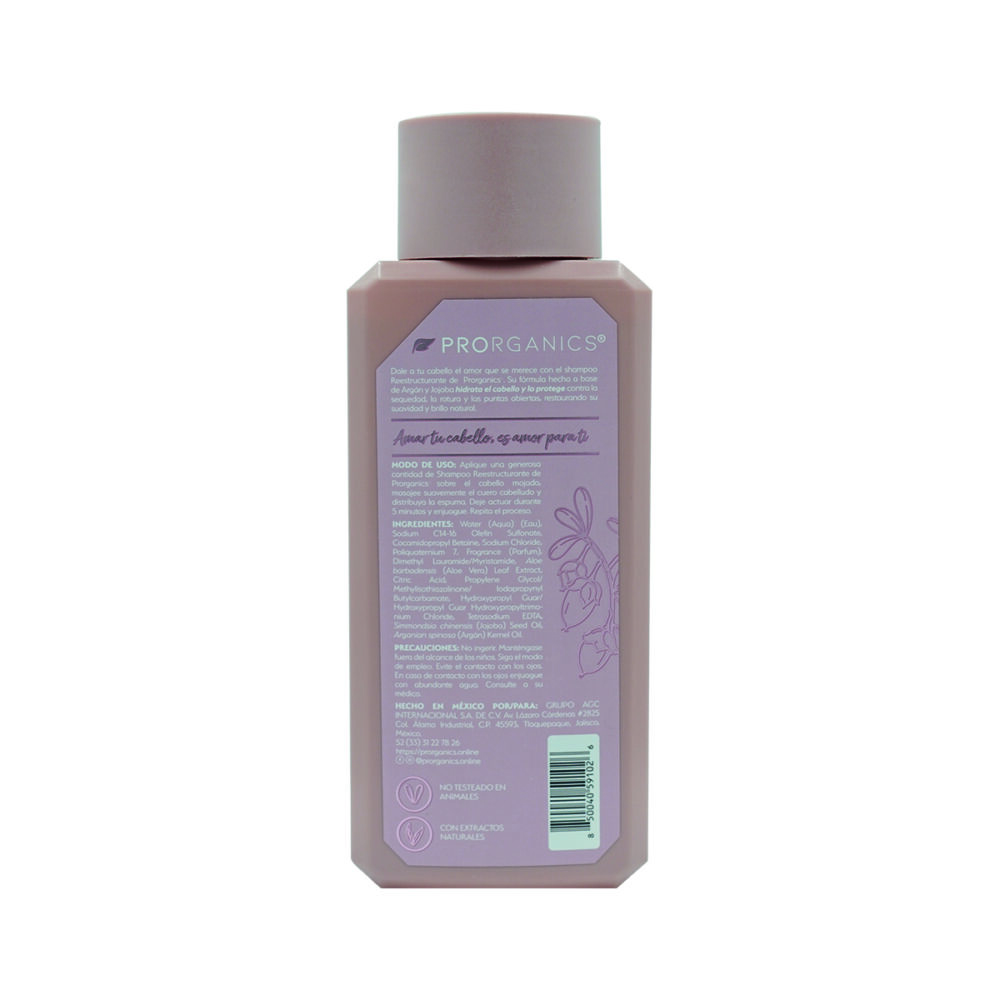 PT10177 – SHAMPOO PRO CON ACEITE DE ARGAN Y JOJOBA ORGANICO 400 ml