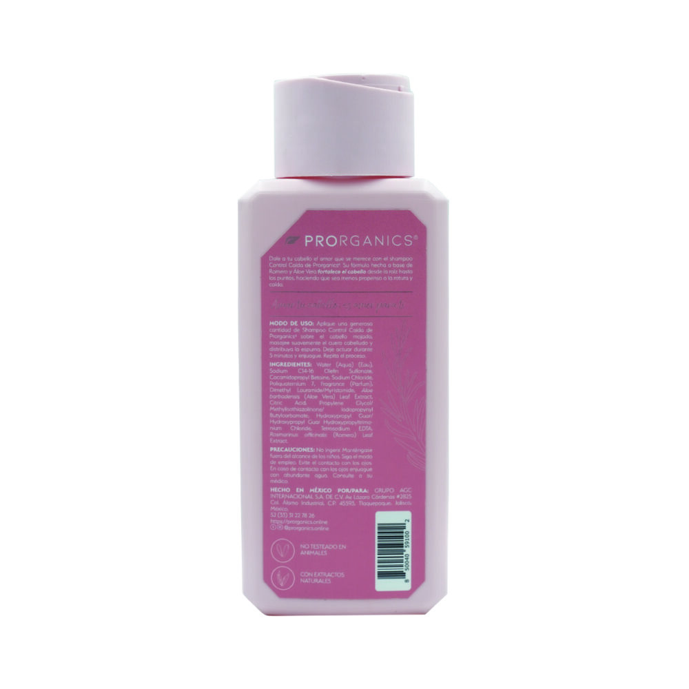 PT10176 – SHAMPOO PRO CON ROMERO Y ALOE VERA ORGANICO 400 ml