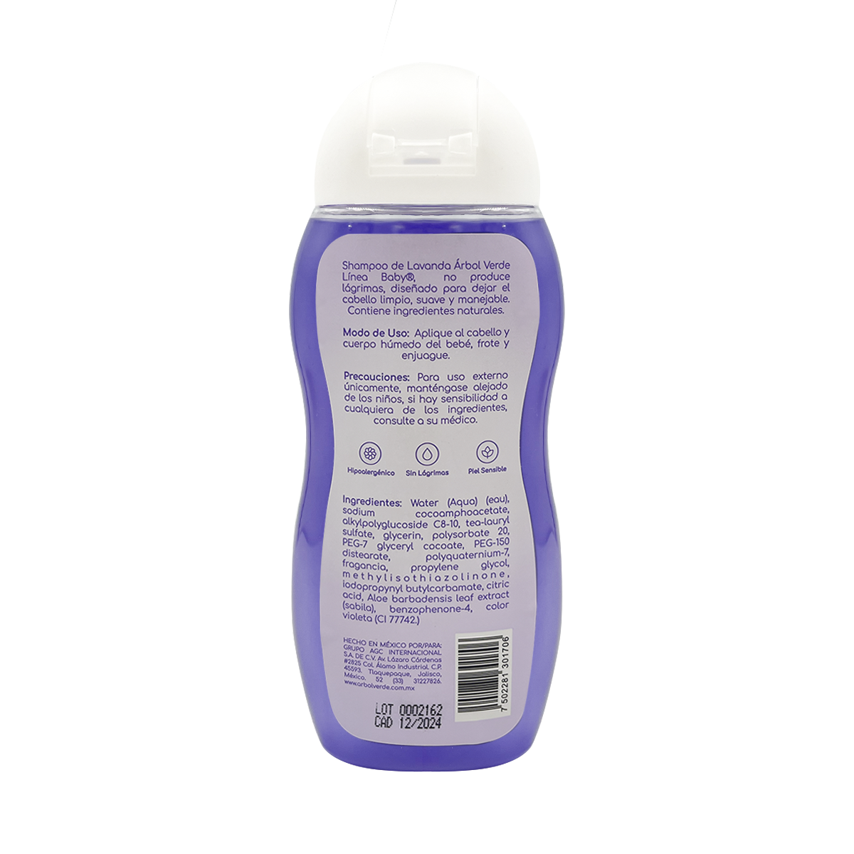 Shampoo de Lavanda Línea Baby Árbol Verde 250 grs