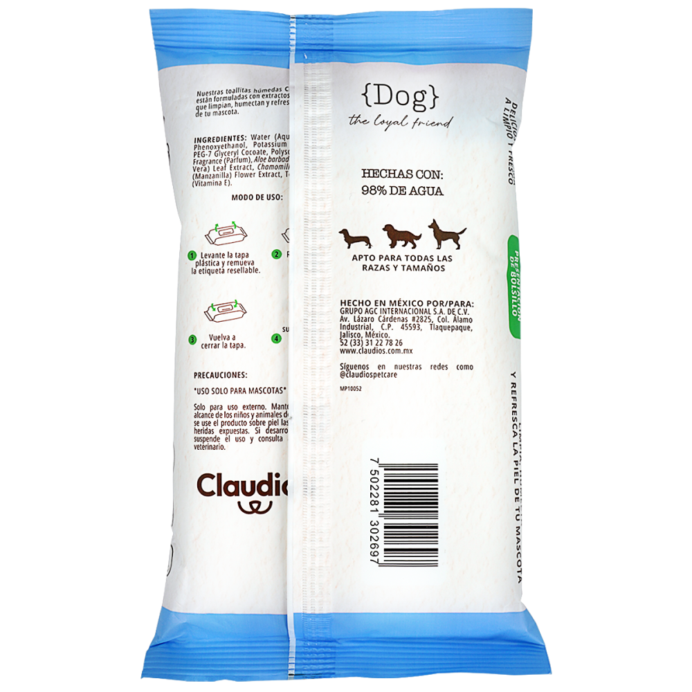 PT10218 – TOALLITAS HÚMEDAS CLS ALOE VERA, MANZANILLA Y VITAMINA E 30 PIEZAS